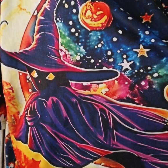 Halloween pumpkins galaxy witch holiday spooky shirt Sz XXL NWOT - Picture 4 of 8
